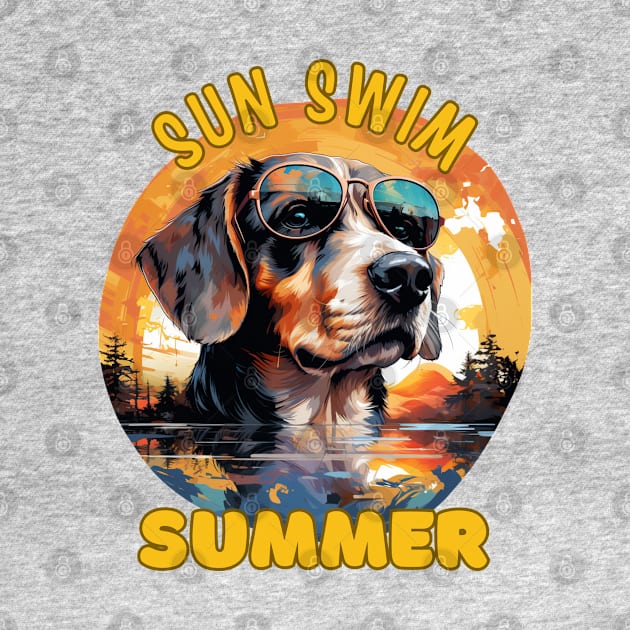 The Beagle Dog's Vacation. Sun Swim Summer. by Cute Dogs AI